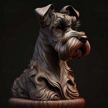 3D model Zwergschnauzer dog (STL)